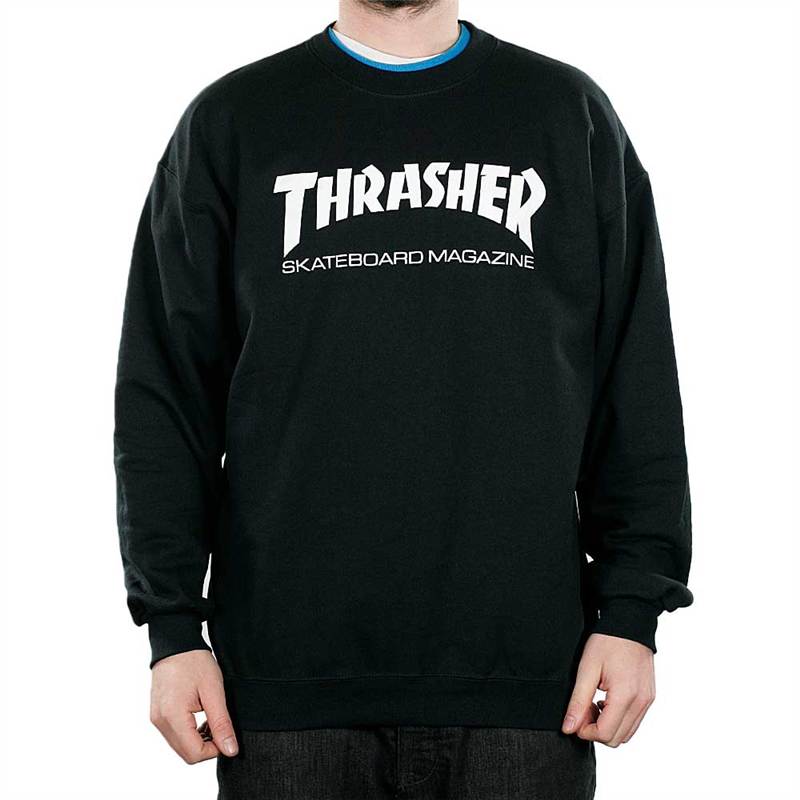 thrasher magazine mag logo crewneck sweater grey and black new skate and destroy ebay thrasher magazine mag logo crewneck sweater grey and black new skate and destroy ebay