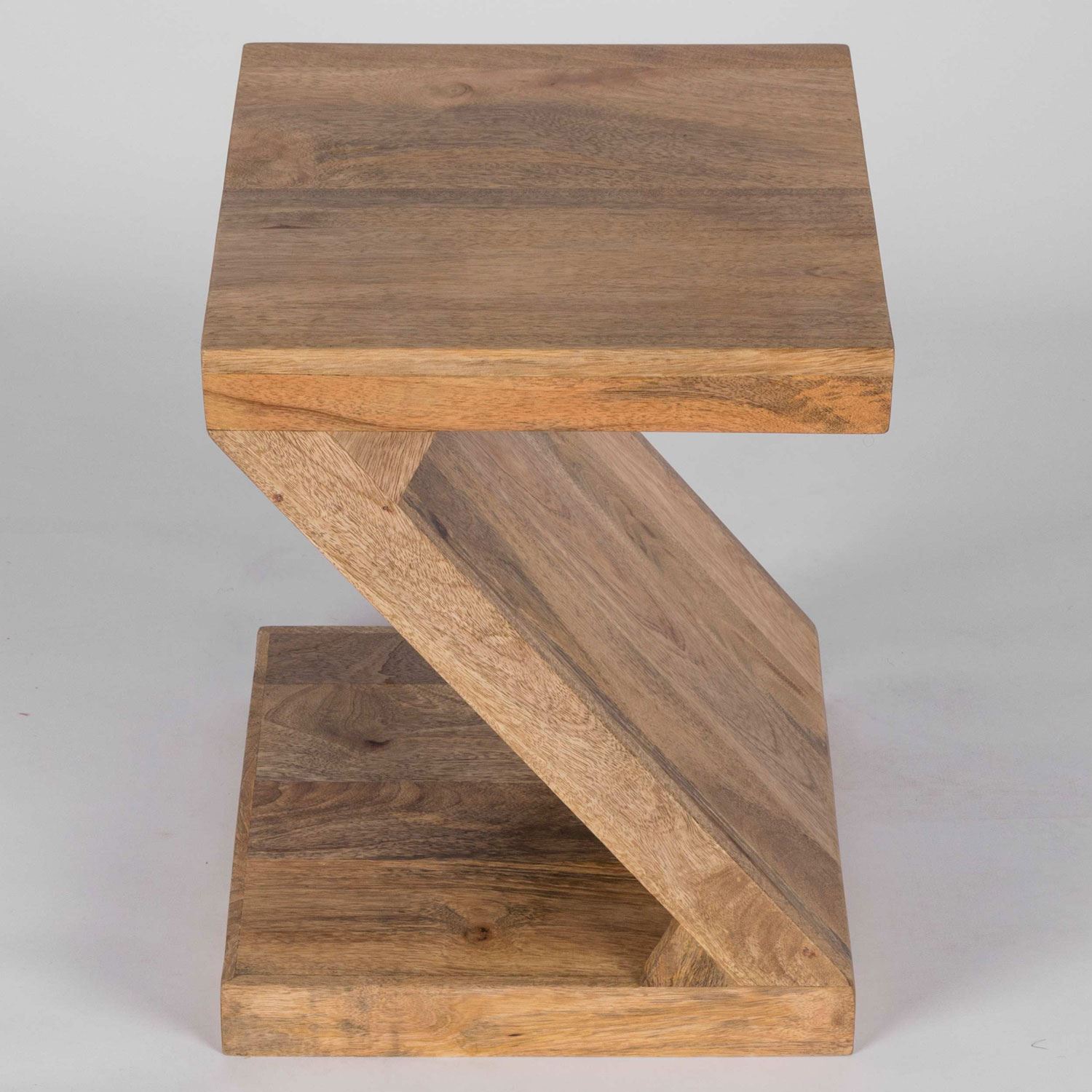 Dakota "Z" Shaped Side / End Table Handcrafted 100 Solid Mango Wood