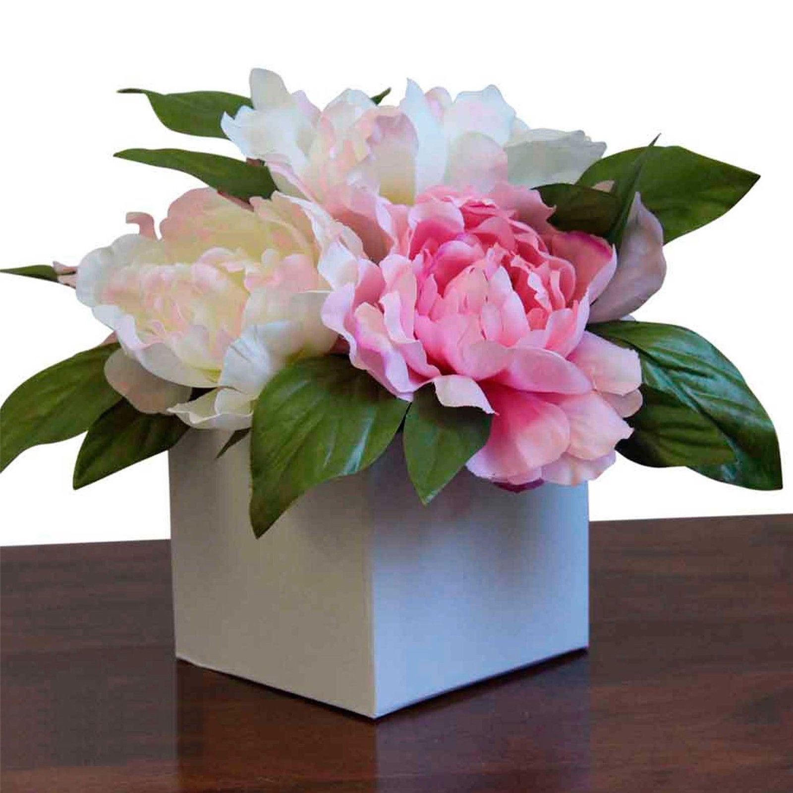 Large Artificial Replica Office House Plants Silk Flowers Red Roses