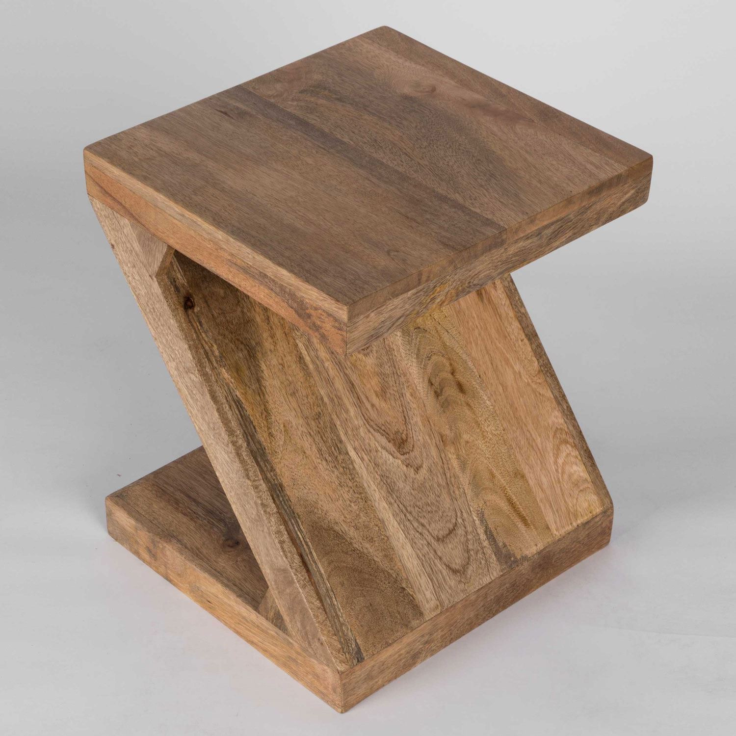 Dakota "Z" Shaped Side / End Table Handcrafted 100 Solid Mango Wood