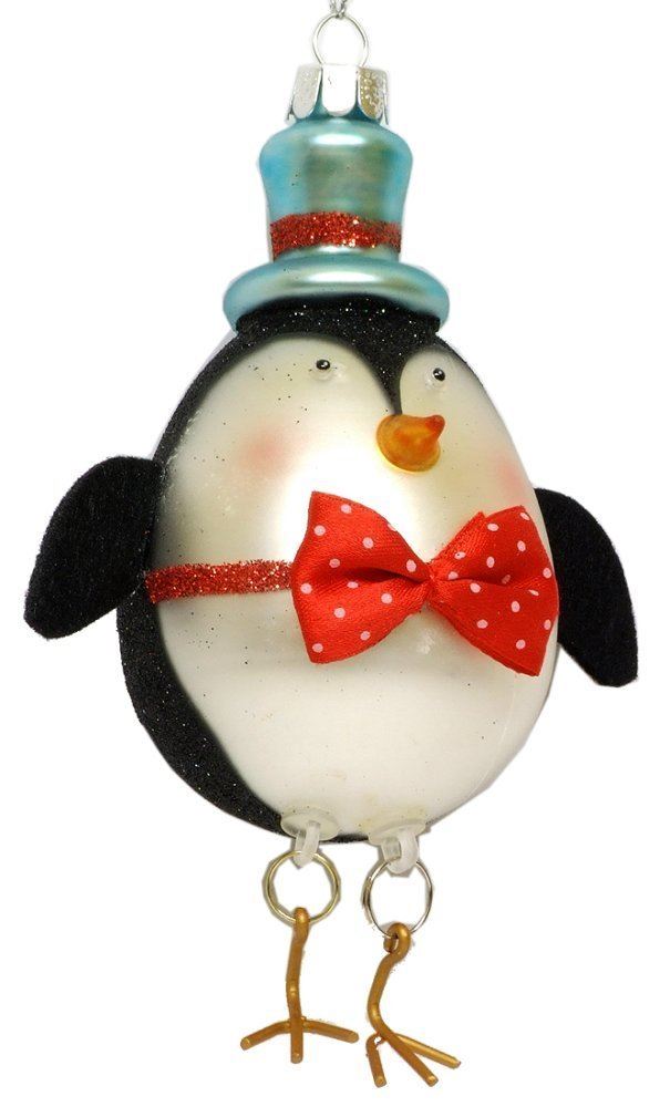 gisela graham glass glitter penguin bauble christmas tree gisela graham glass glitter penguin bauble christmas tree
