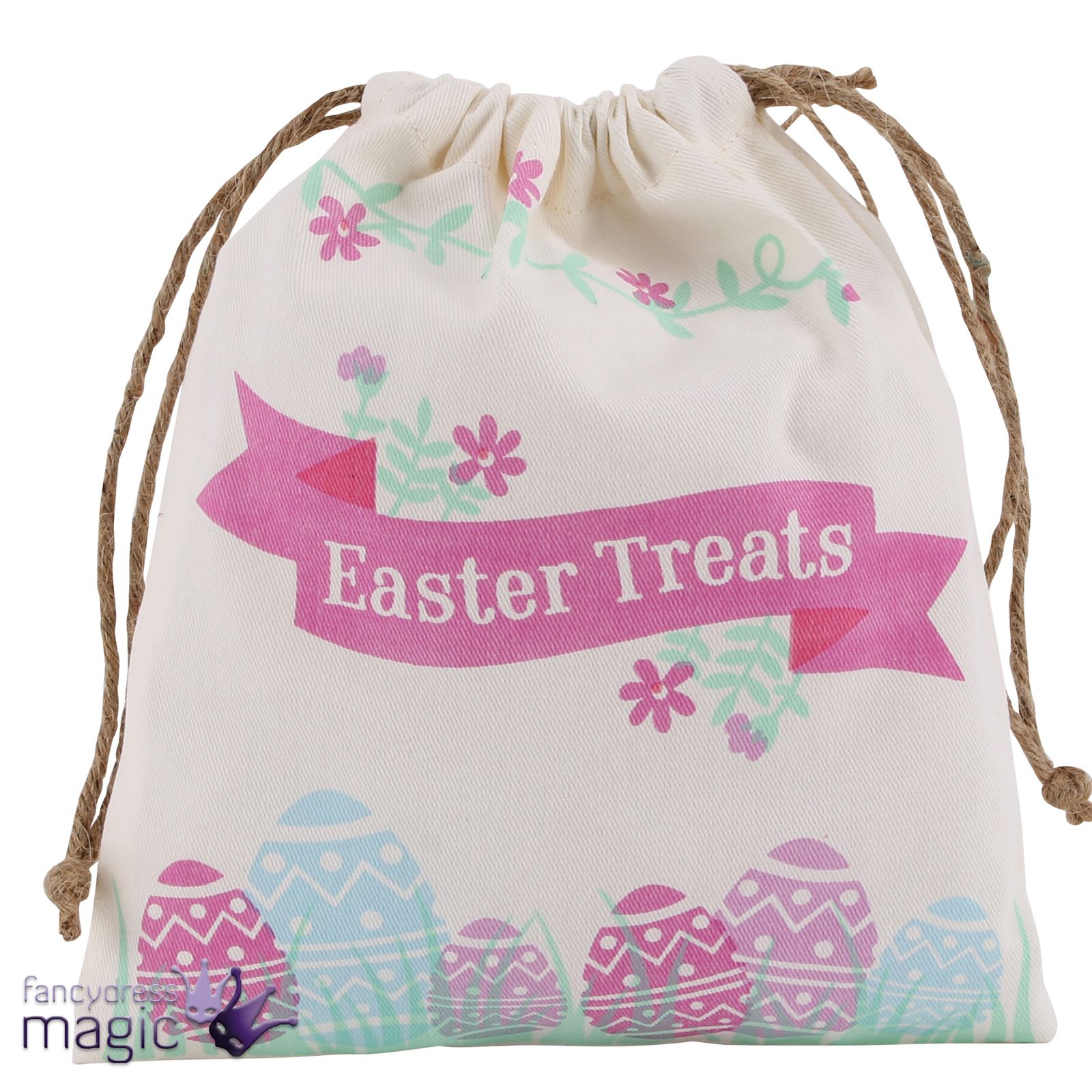 Kids Easter Egg Hunt Treat Gift Drawstring Canvas Bags Party Candy