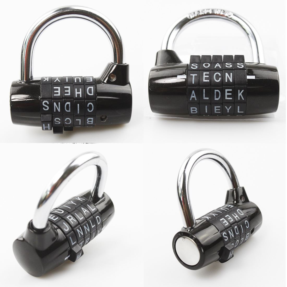 Black Wordlock Security Padlock Word Combination Hardened Steel Home