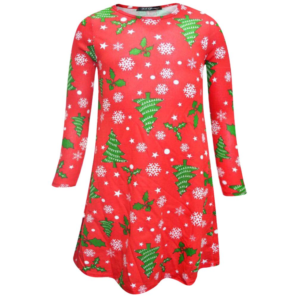 new christmas kids girls ladies long sleeves swing dress new christmas kids girls ladies long sleeves swing dress