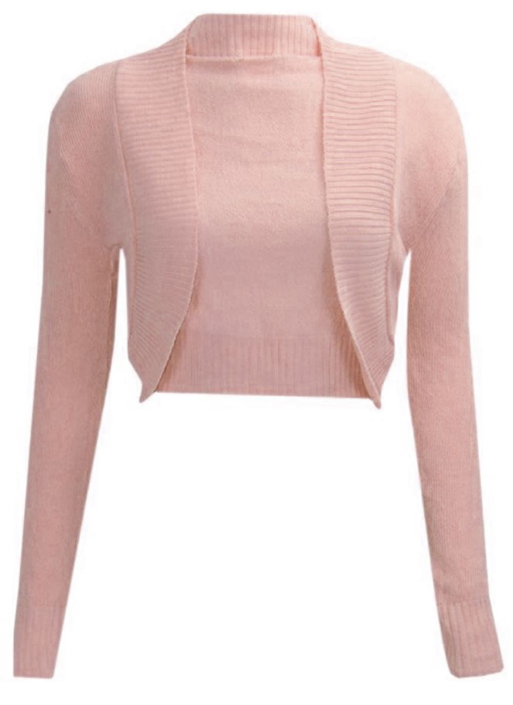 NEW LADIES PLAIN LONG SLEEVE KNITTED BOLERO WOMENS SHRUG CARDIGAN TOP