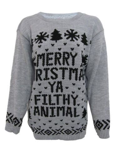 New Womens Ladies Mens Xmas Merry Christmas Ya Filthy Animal Home