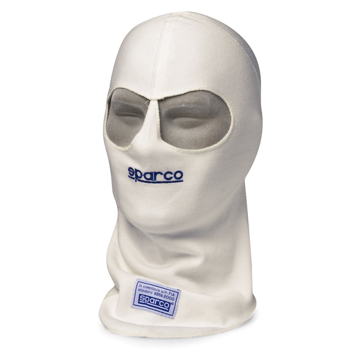 Sparco FIA Approved F1 Twin Eye Hole Race/Rally Balaclava White With X