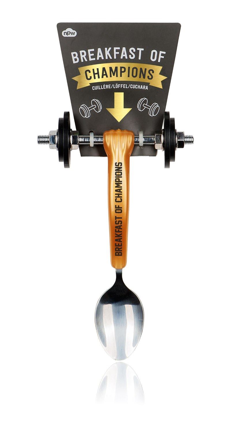 Breakfast of Champions Spoon Weight Lifting Spoon Novelty Fitness Gift