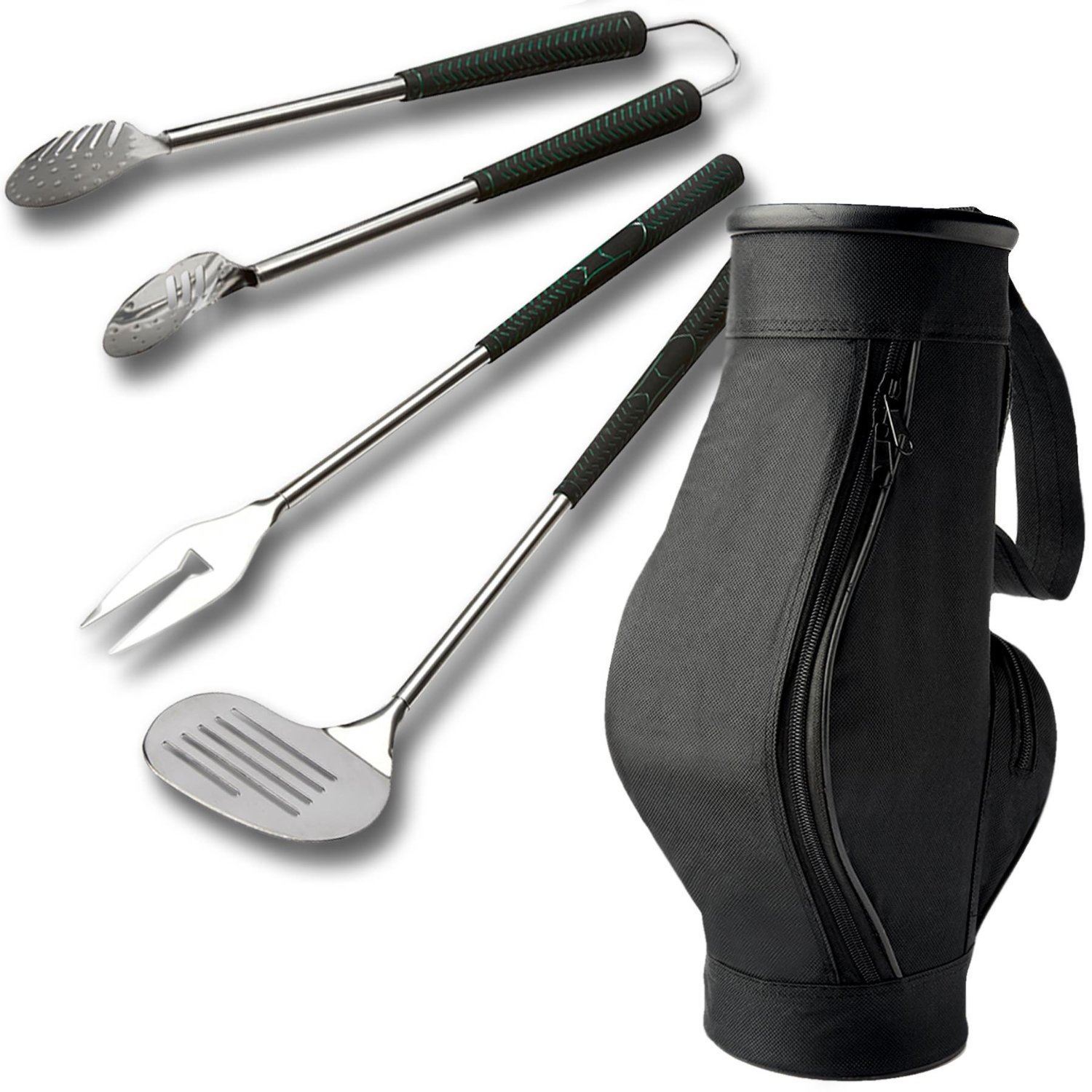 Brundle Gardener 3 Piece BBQ Golf Bag & Grips Steel Barbacue Tool