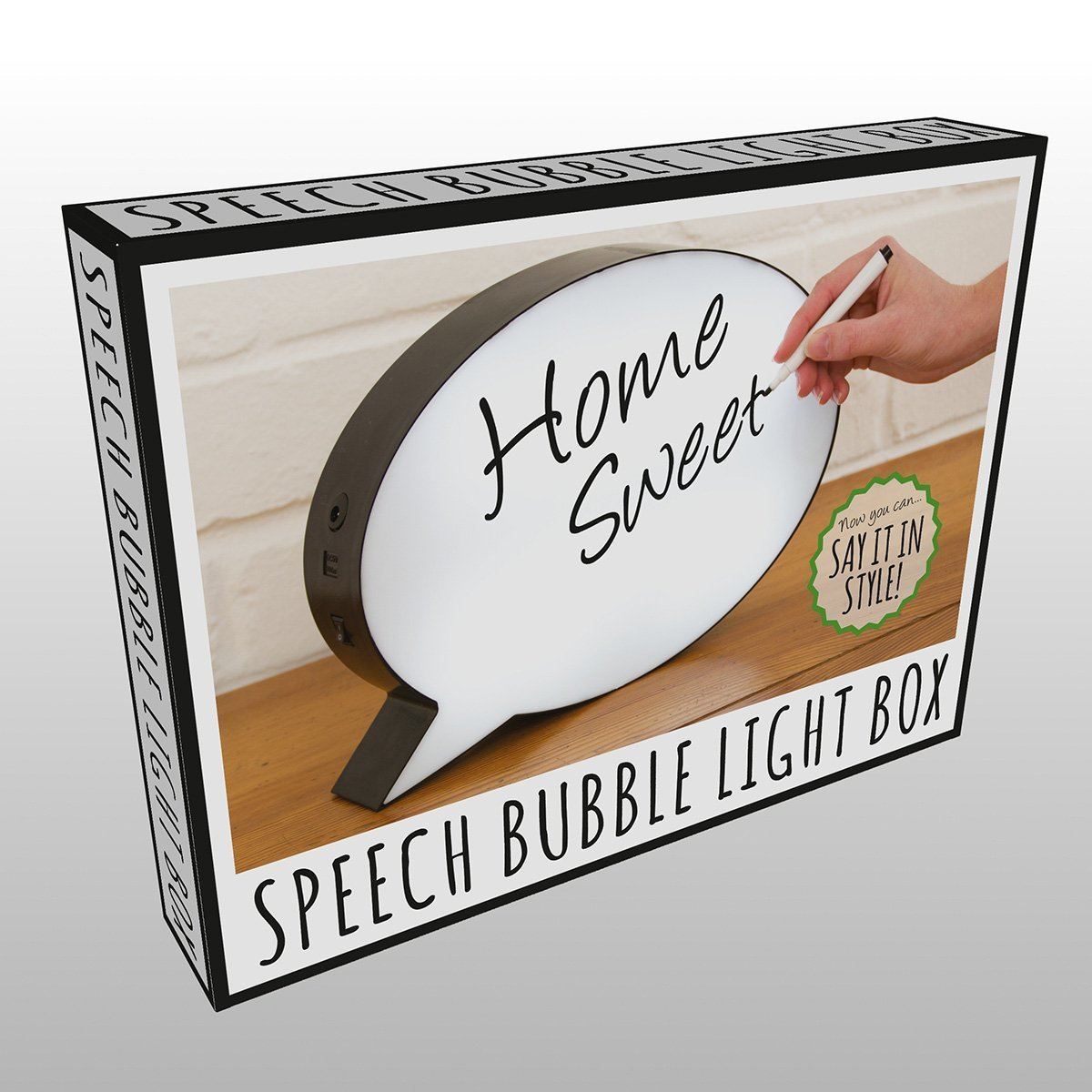 Speech Bubble Light Message Board LED Light Box Erasable White Board