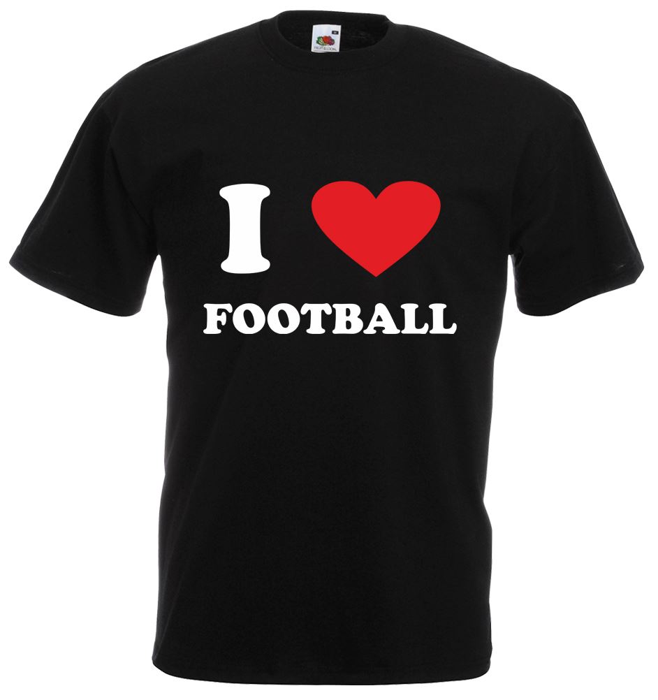 I Love (heart) football, Mens Printed T-Shirt