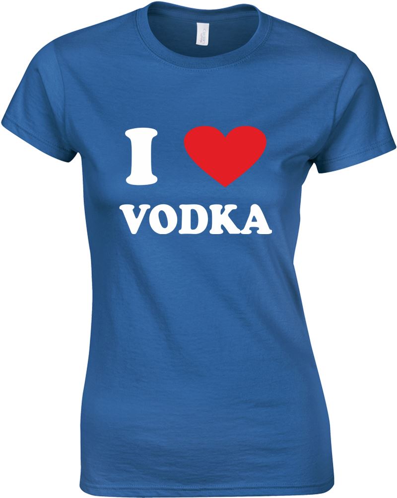 I Love (heart) Vodka, Ladies Printed TShirt eBay