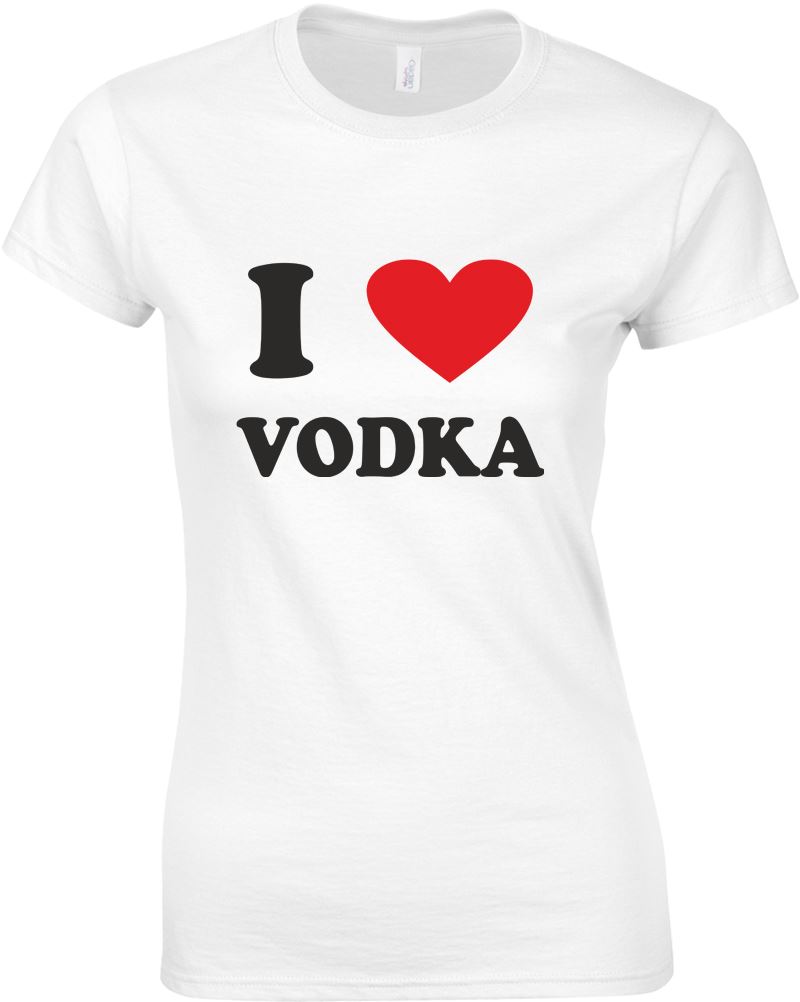 I Love (heart) Vodka, Ladies Printed TShirt eBay