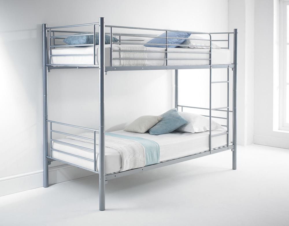 Bunk Bed Collection On Ebay Quality Bunk Bed Silver Metal Two Sleeper With Mattresses S Kids