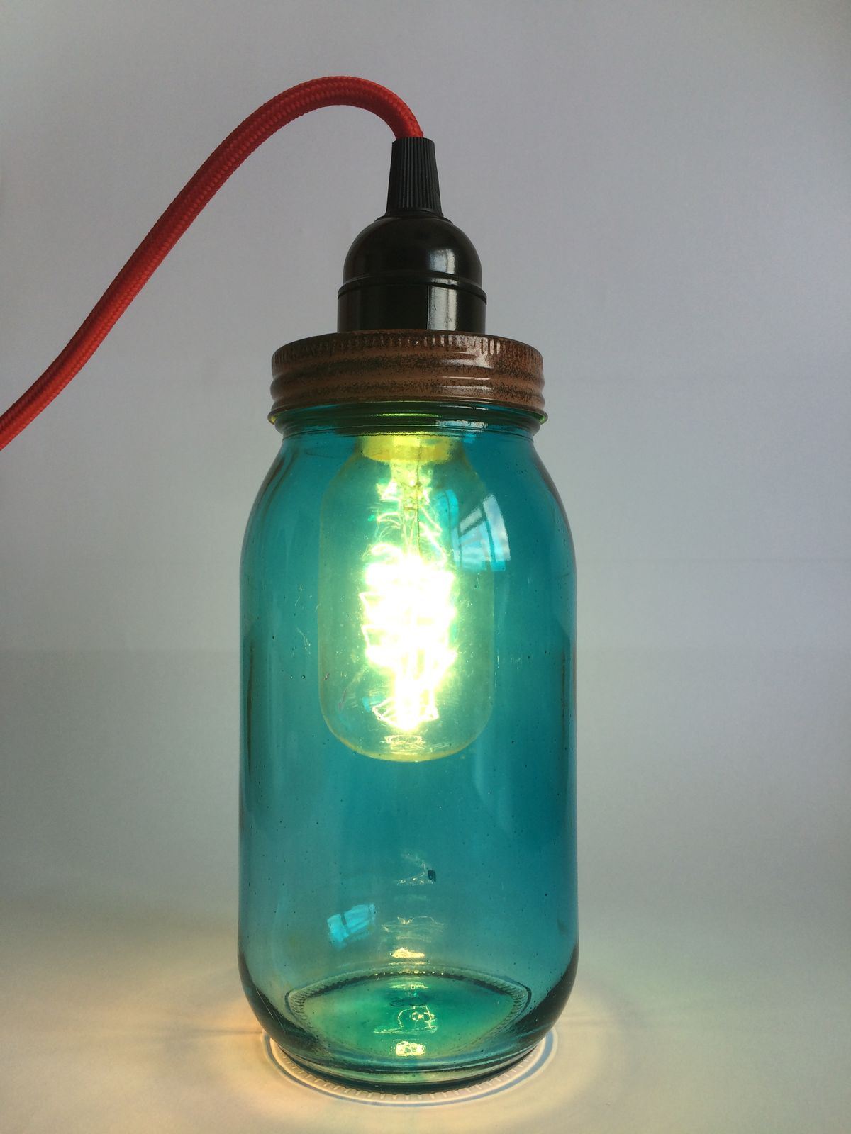 Vintage Mason Jam Jar Rustic Pendant Light Lamp Edison Bulb eBay