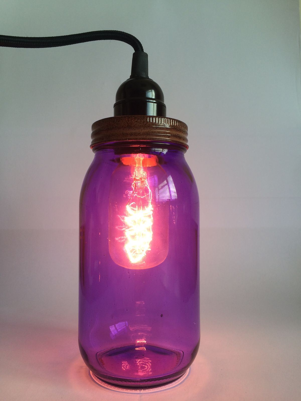 Vintage Mason Jam Jar Rustic Pendant Light Lamp Edison Bulb eBay
