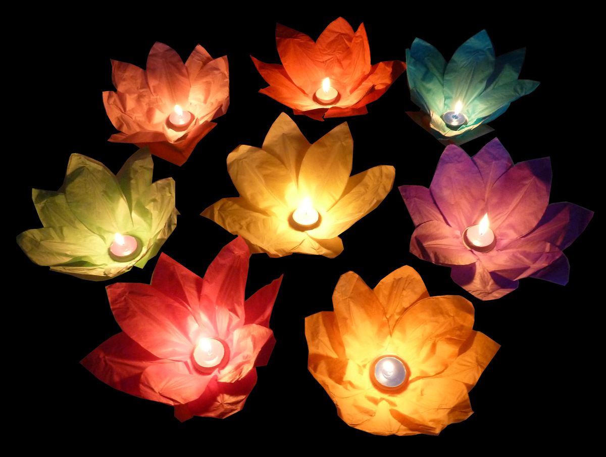 floating paper lotus lanter candle lily flower lanterns ebay paper lotus flower floating lantern