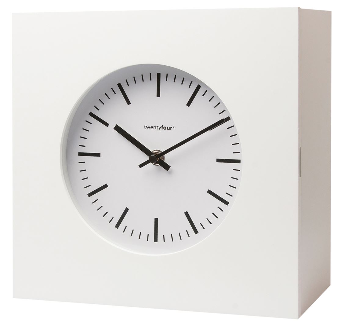 Qubo Wall Clock Wood Finish Key Box Storage Holder eBay