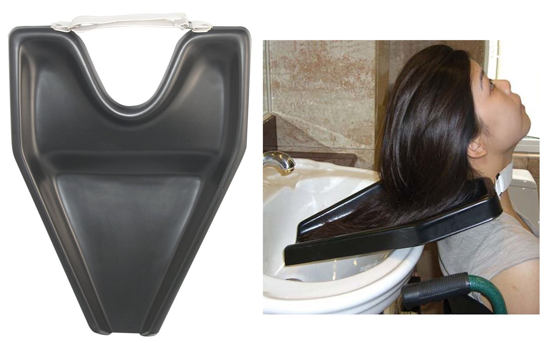 Hair Shampoo Tray Basin Washing Rinsing Wheel Chair Shampooing Bath Aid