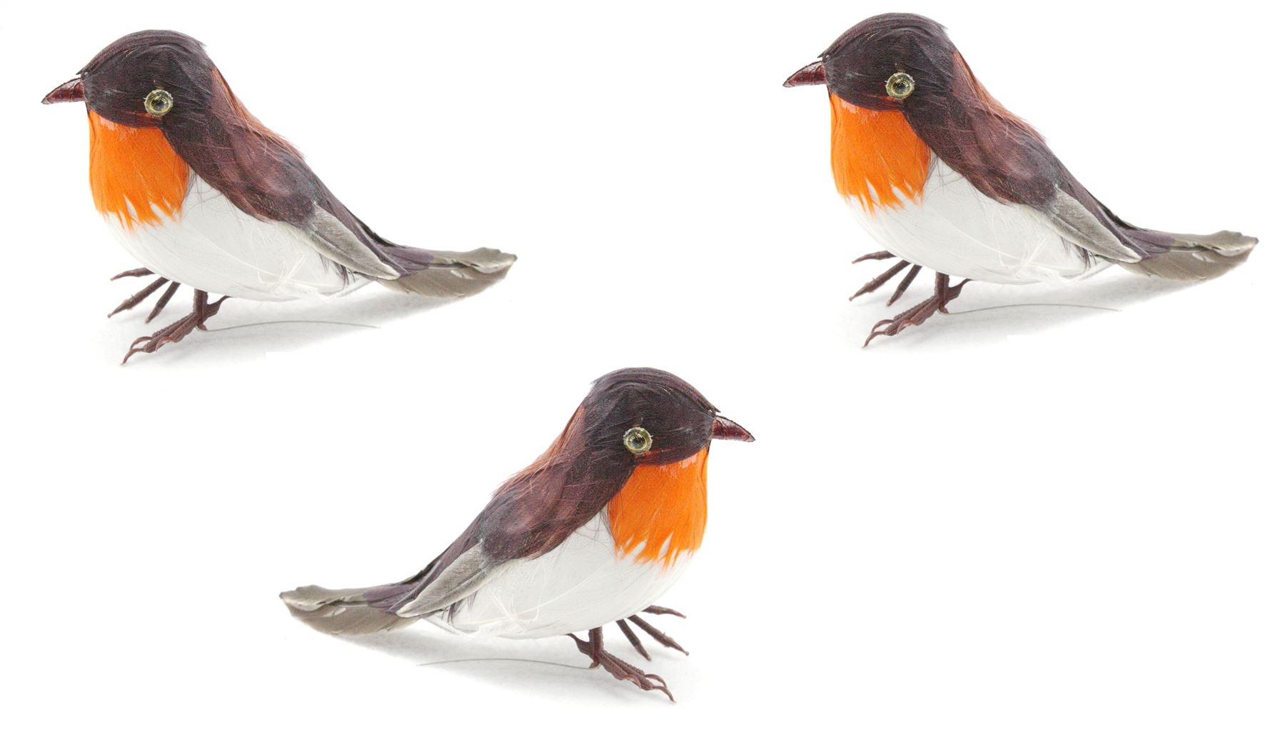 Artificial Xmas Feather Birds Robin Tree Decorations Advent Craft Gift