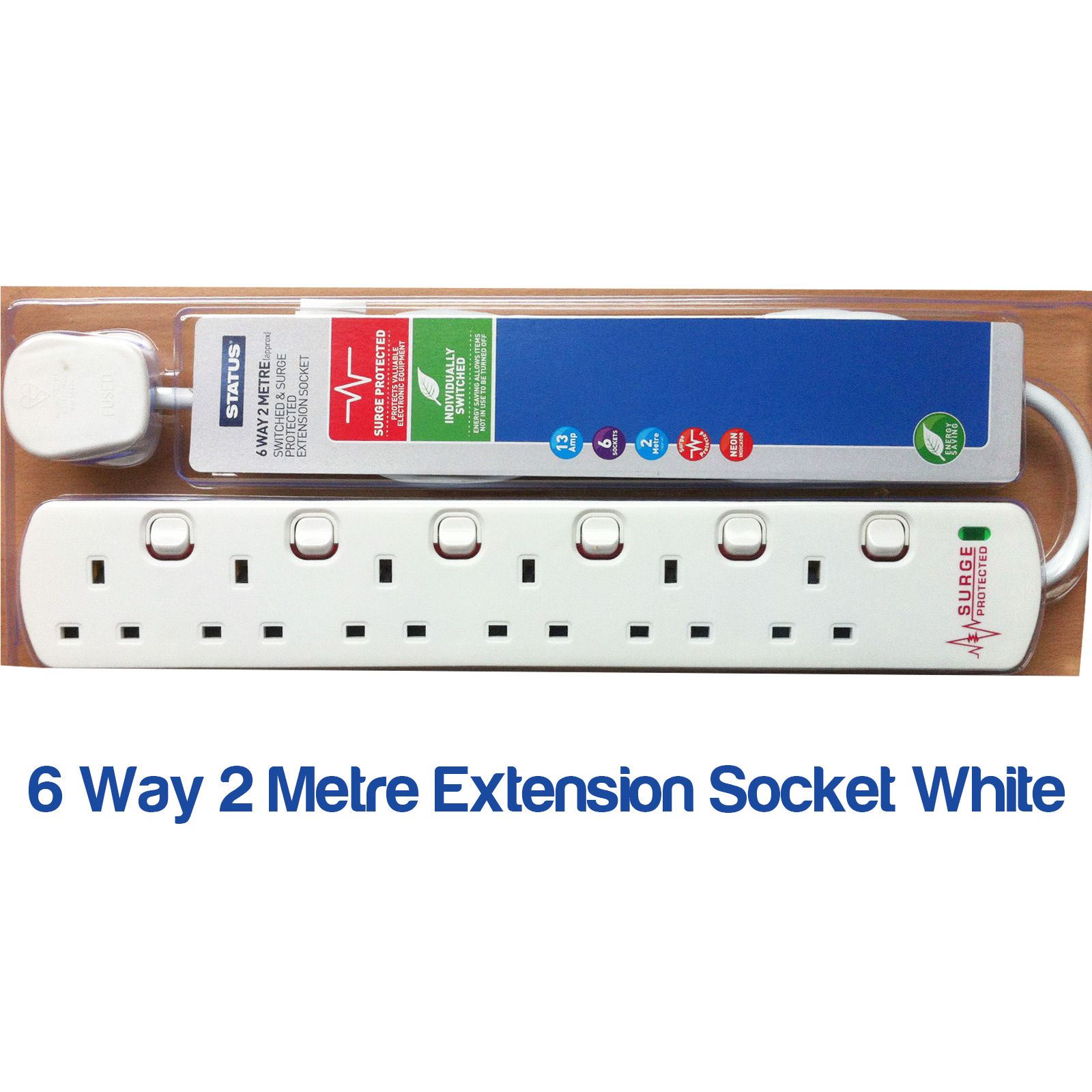 2 WAY 4 GANG EXTENSION LEAD EXTENTION LEAD 2M/5M/10M SOCKETS/GANG 13A