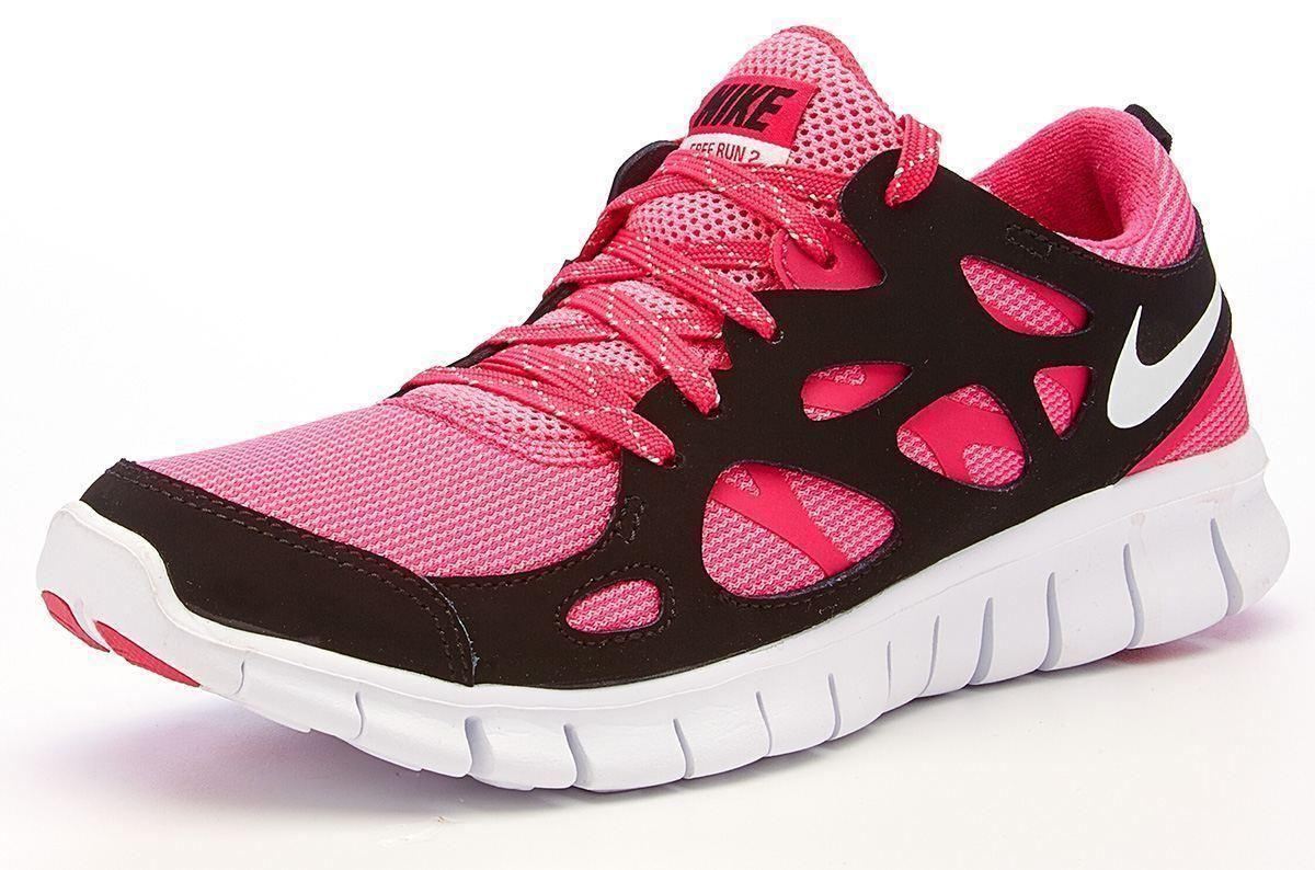 nike free run 2 black ember pink women's running shoe