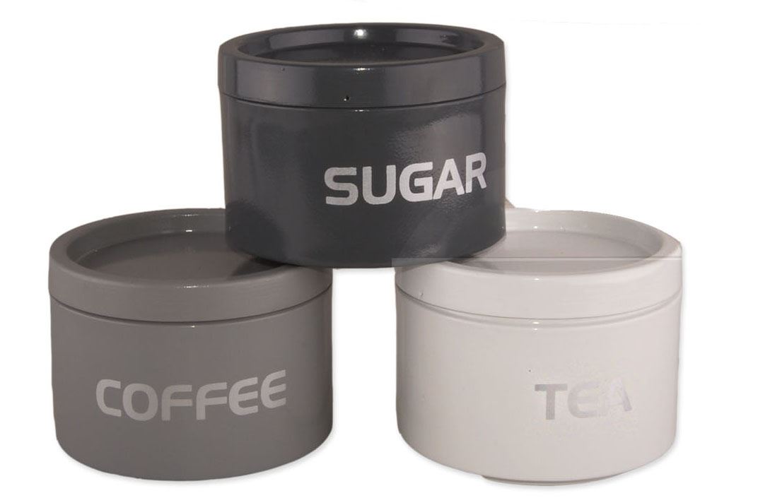 Set Of 3 Vintage Shabby Chic Tea Coffee Sugar Kitchen Storage Jars Set Of 3 Vintage Shabby Chic Tea Coffee