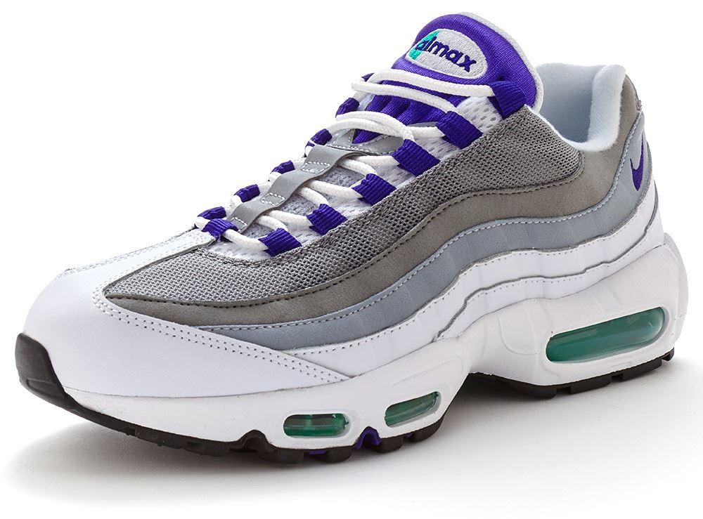 Nike Air Max 95 OG Trainers in White, Grape Purple & Grey 554970 151 | eBay