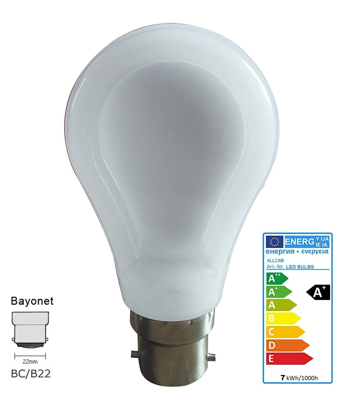 Allcam B22 LED Bulb BC E27/ES E14 4W 7W Globe or Candle Daylight or