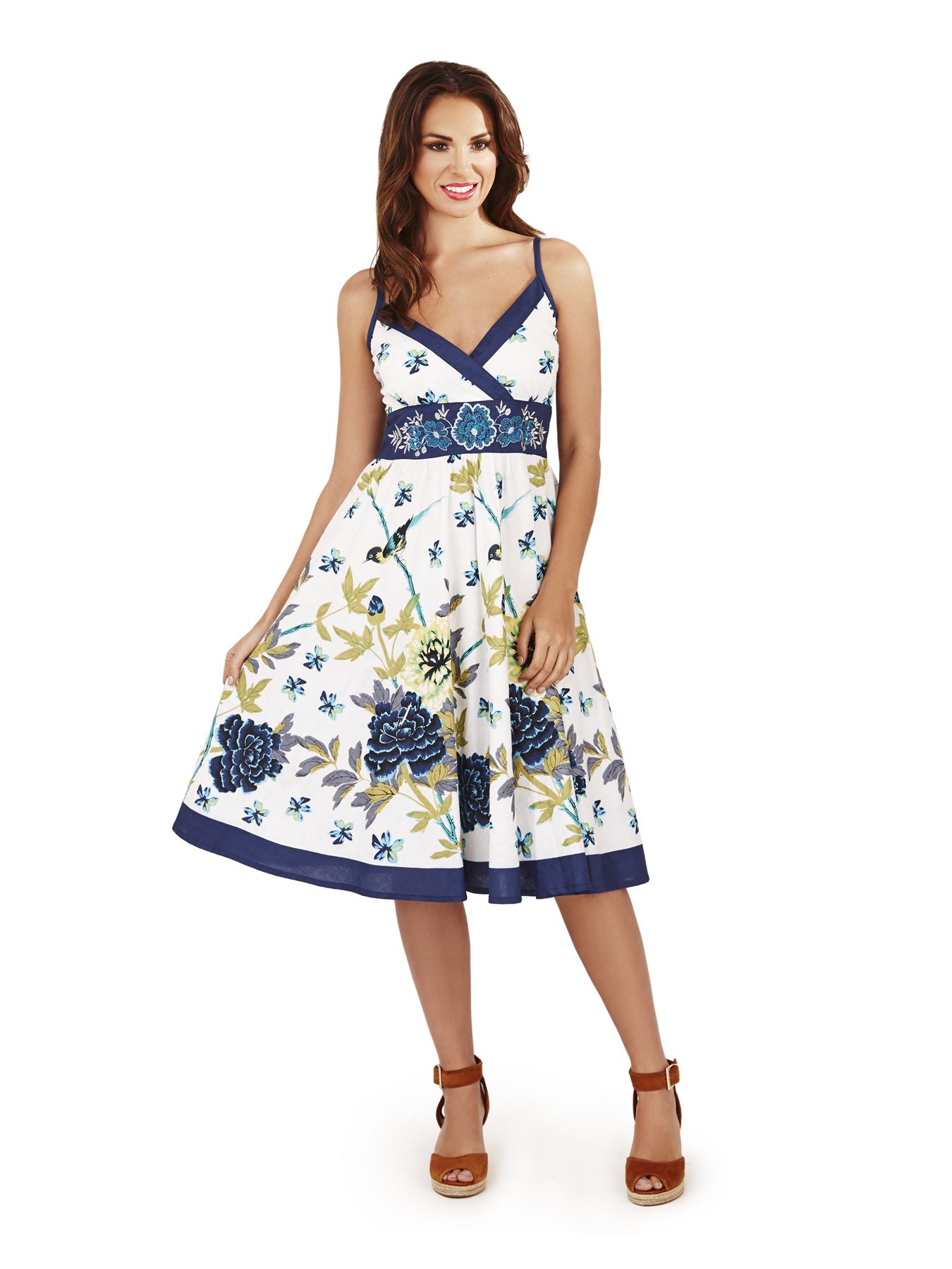 New Ladies Summer Holiday Cotton Sun Beach Wiggle Garden Dress Knee Length | eBay