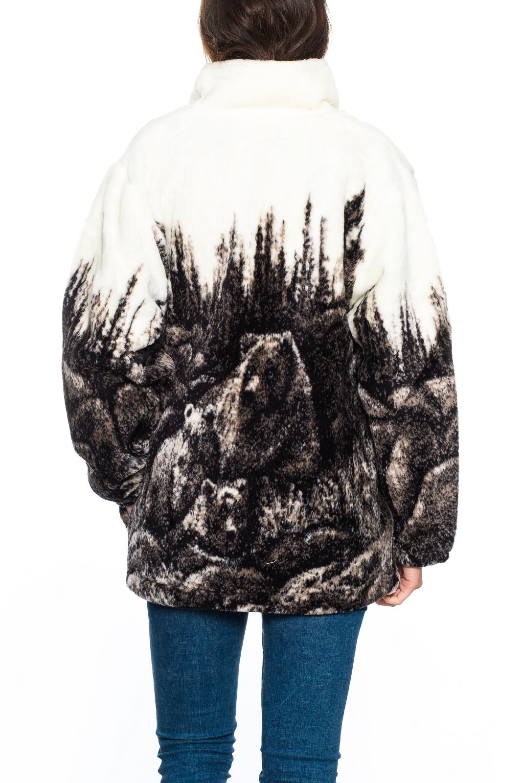 Ladies Fleece Lined Jacket Windproof Soft Thick Thermal Animal Outdoor