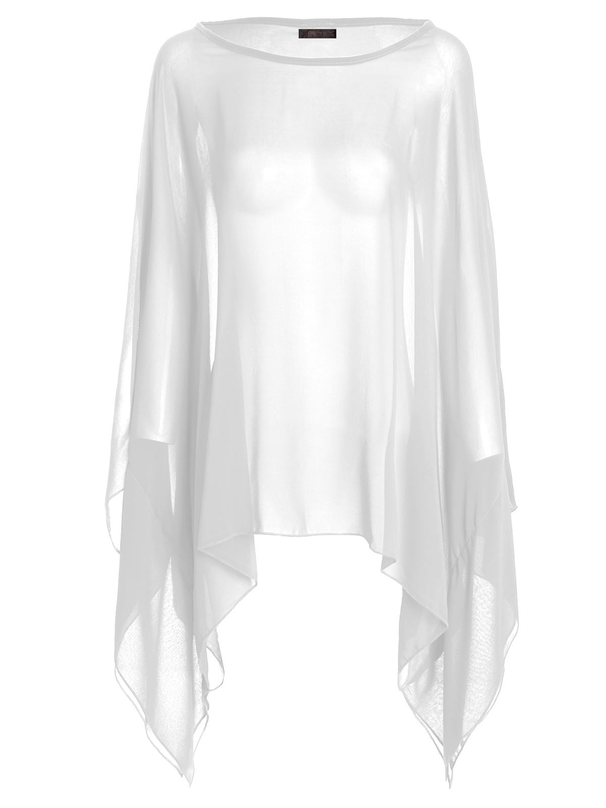 Ladies Womens Retro Vintage Chiffon Cape Top Boho Poncho Sheer Dress eBay