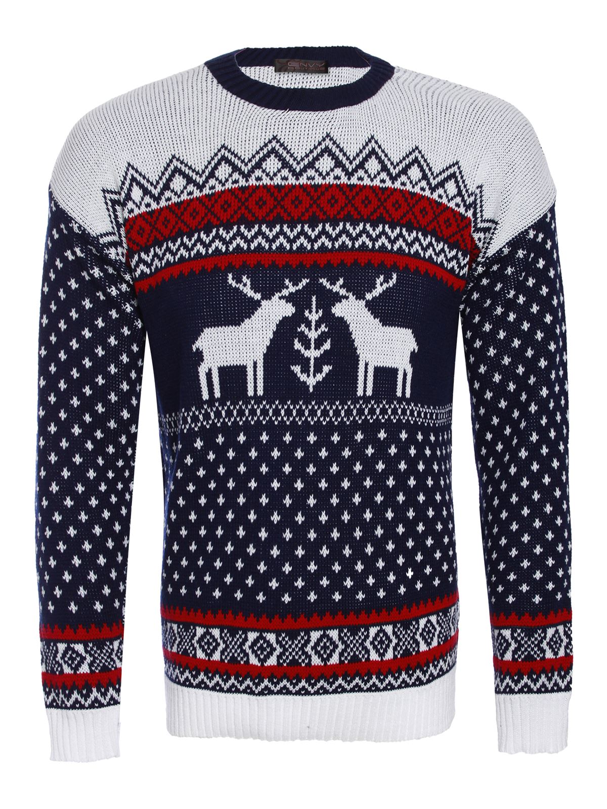 Mens Xmas Jumper Novelty Knitted Christmas Reindeer Fairisle Knit Sweater eBay