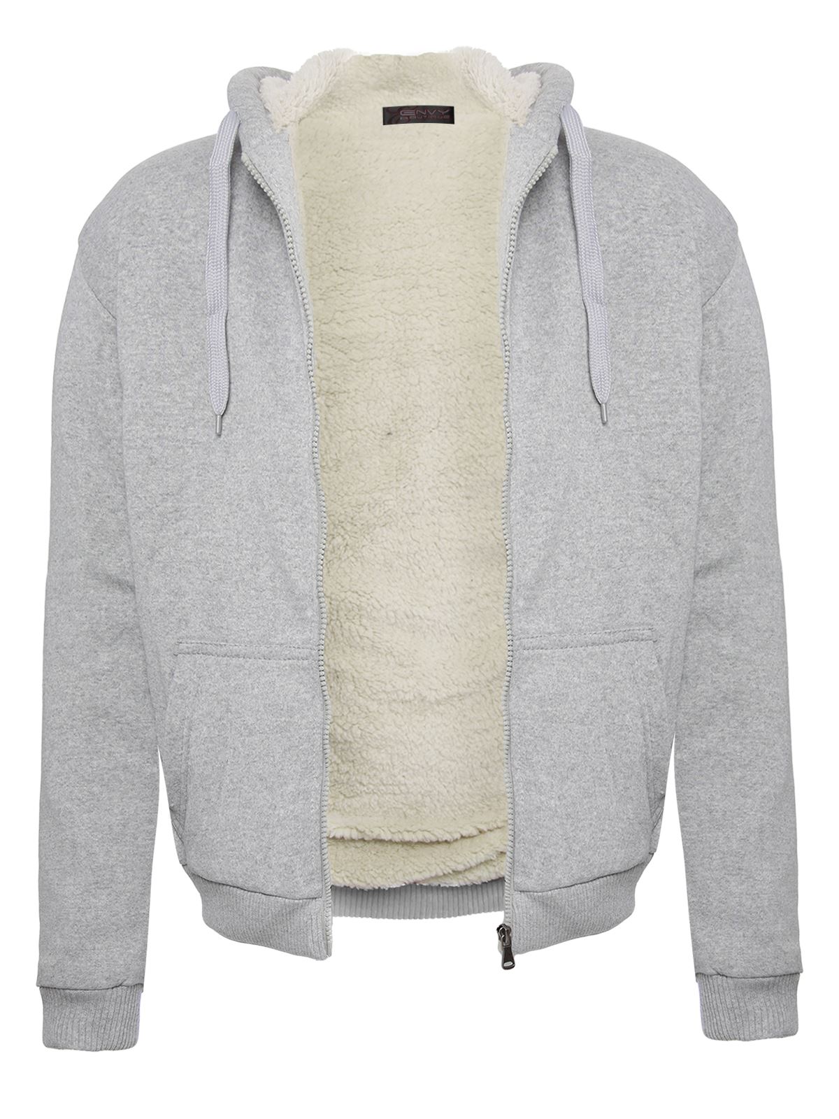 Mens Fleece Fur Bomber Hooded Jacket Coat Zip Up Hoodie Sweatshirt eBay