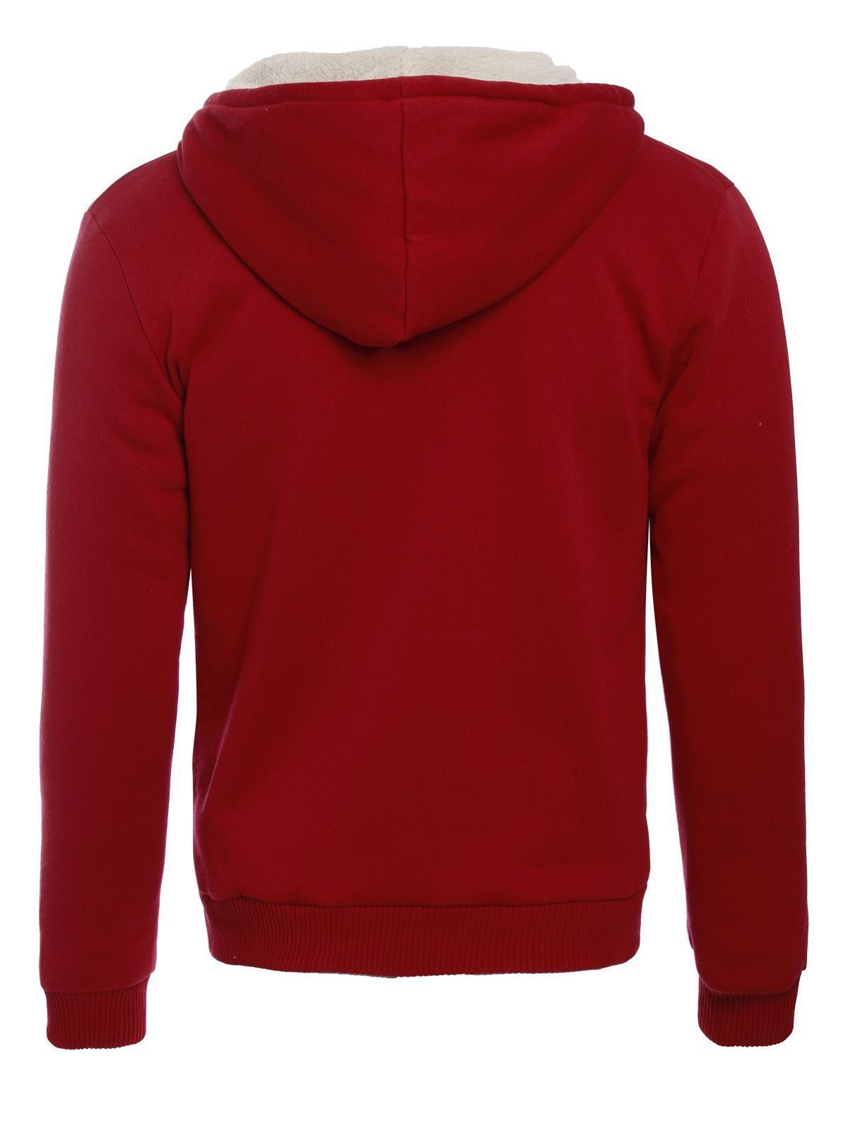Mens Fleece Fur Bomber Hooded Jacket Coat Zip Up Hoodie Sweatshirt eBay