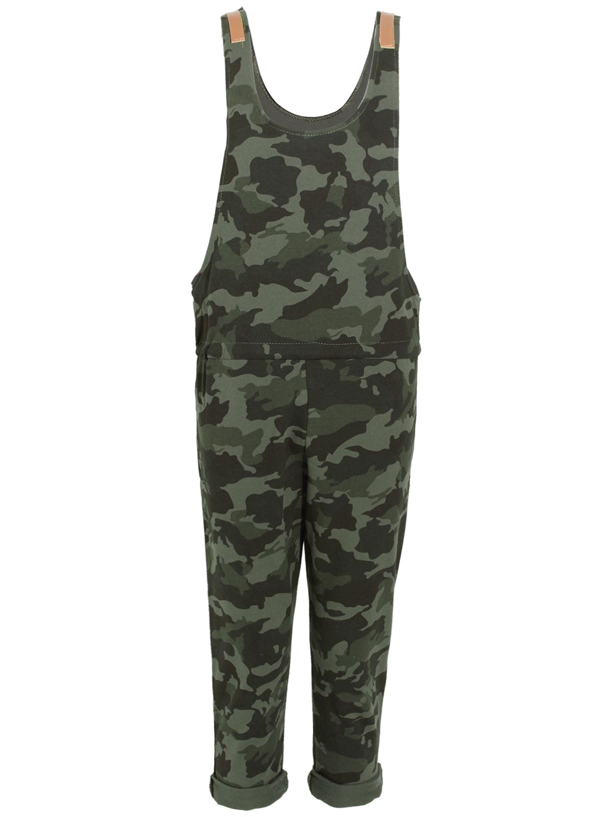 Ladies Womens Dungaree Camo Camouflage Jumpsuit 3/4 Pants Loungewear eBay