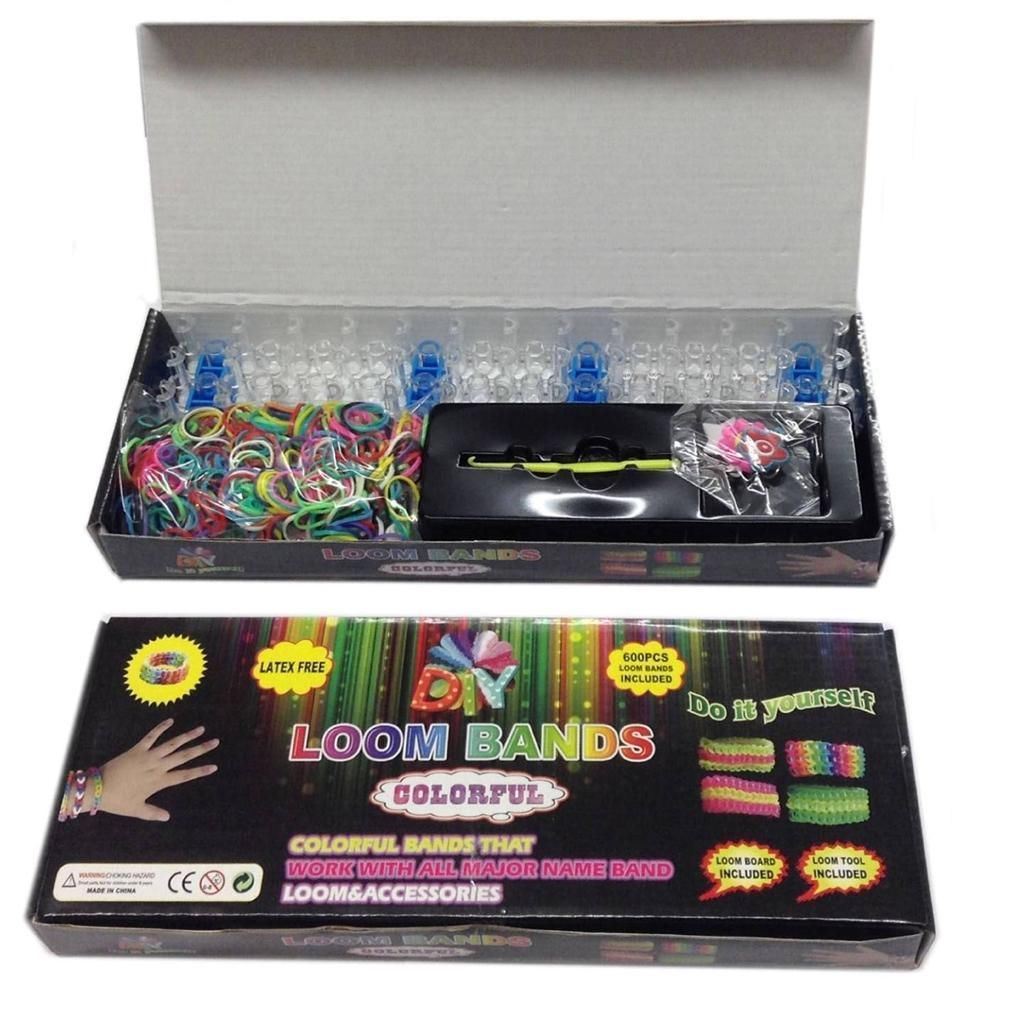 Kit 600 Élastiques Loom Bands + Crochet Et Planche - Bracelets à Tisser Pour Enfants