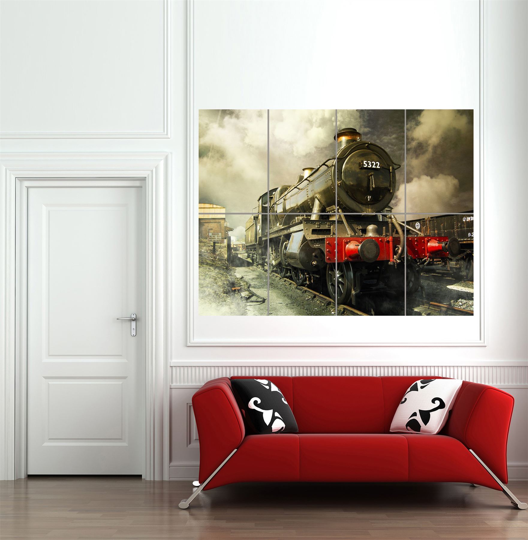 STEAM TRAIN VINTAGE COLOUR GIANT WALL ART PRINT HOME DECOR POSTER MP1807