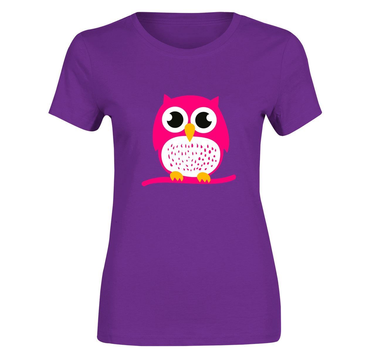 Womens Cute Owl Print TShirt Summer Girls Short Sleeve Cotton Tee Sport