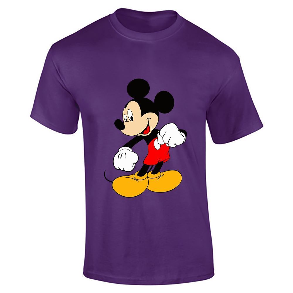Mens Disney Mickey Mouse Classic Kick Casual Summer Sports Crew Neck T