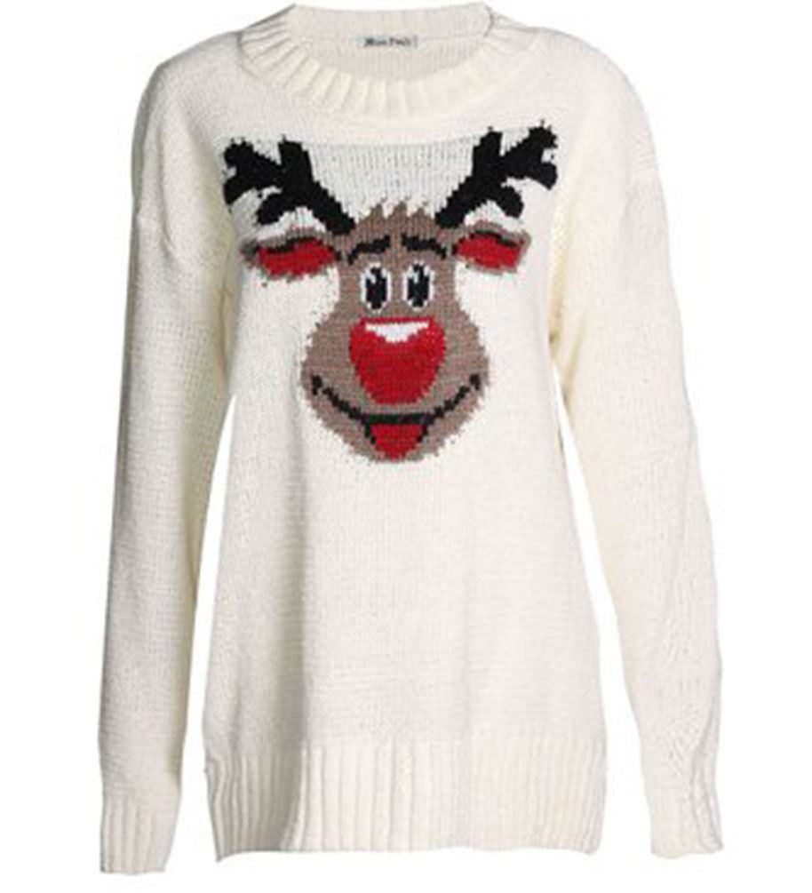 knit reindeer sweater