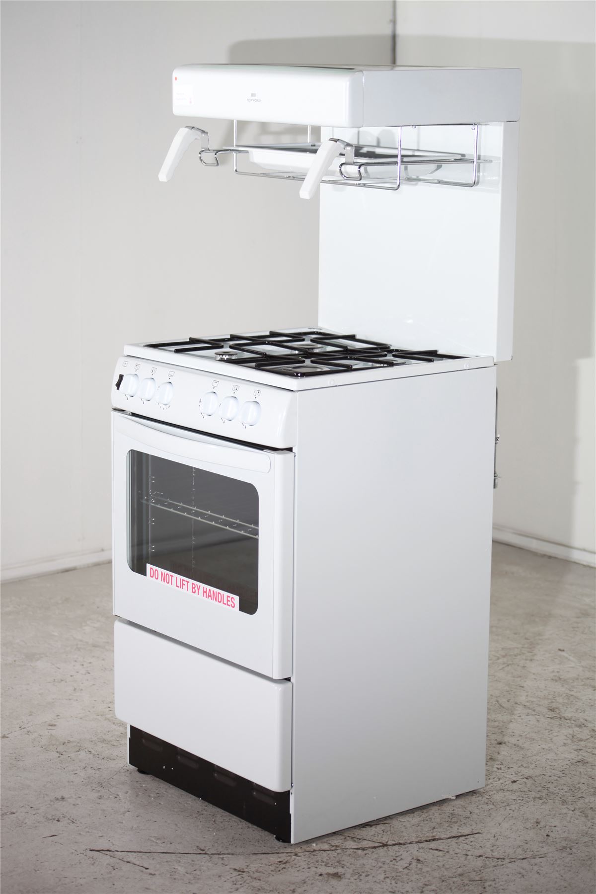 Preloved new world gas cooker with top grill nw55thlg white for