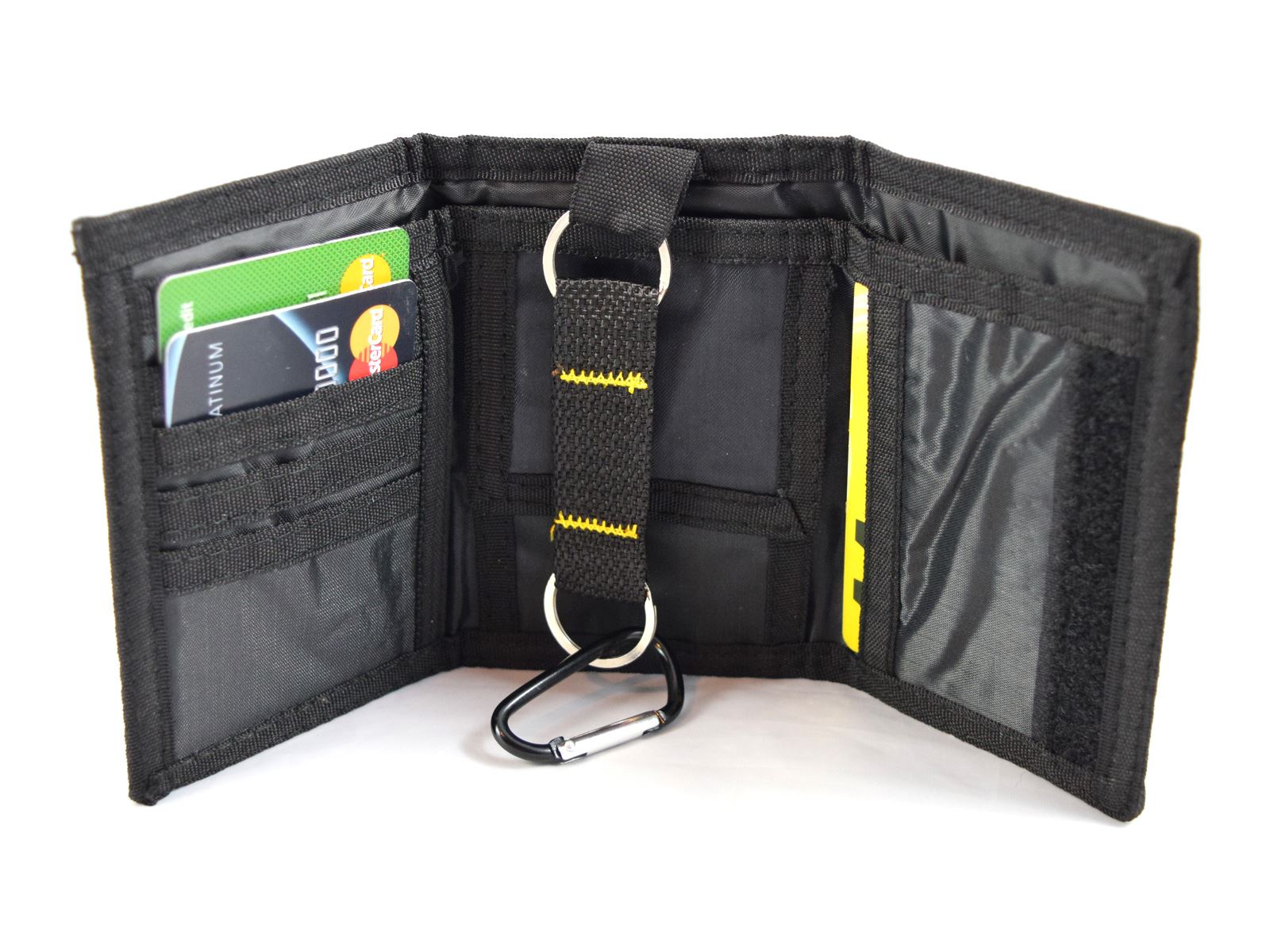 New Mens Boys Trifold Sport Wallet Purse With Zip And Belt Hook