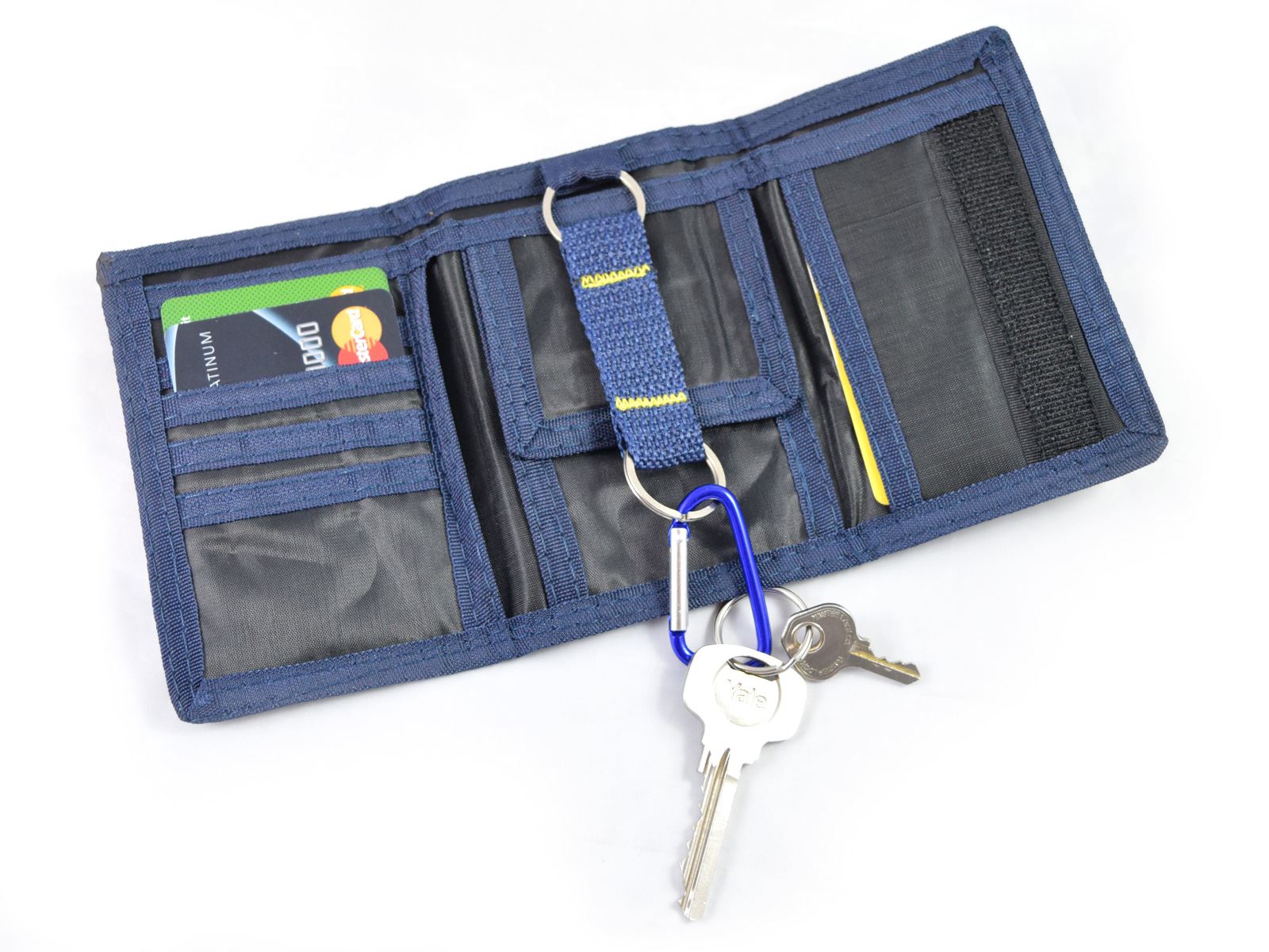 New Mens Boys Trifold Sport Wallet Purse With Zip And Belt Hook