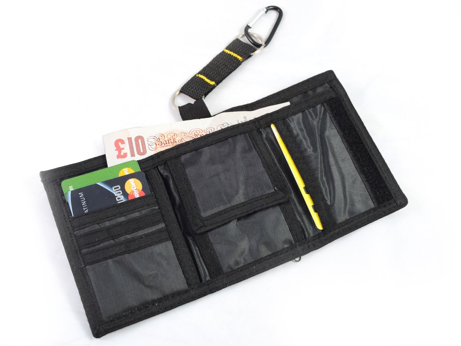 New Mens Boys Trifold Sport Wallet Purse With Zip And Belt Hook