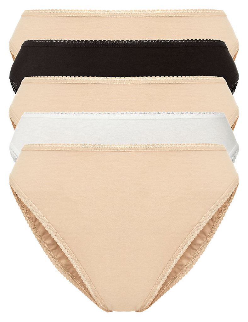 100 cotton high leg knickers