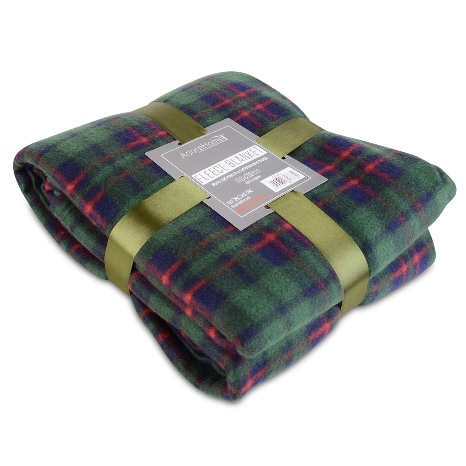 Soft Warm Single Double Tartan Check Sofa Throw Bed Fleece Travel Car