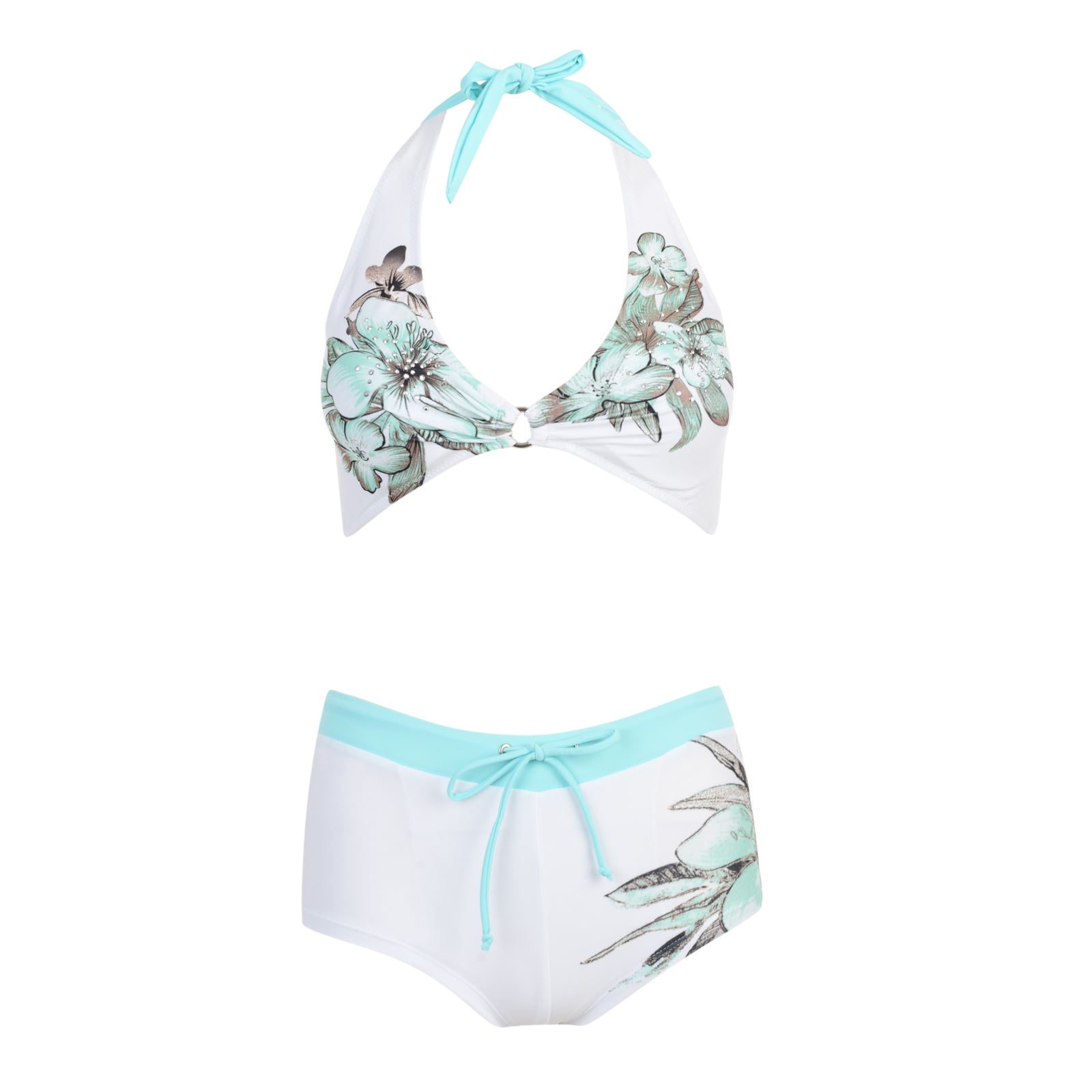 Girls Halter Neck Bikini Set Boy Shorts Bottoms Age 1215 eBay