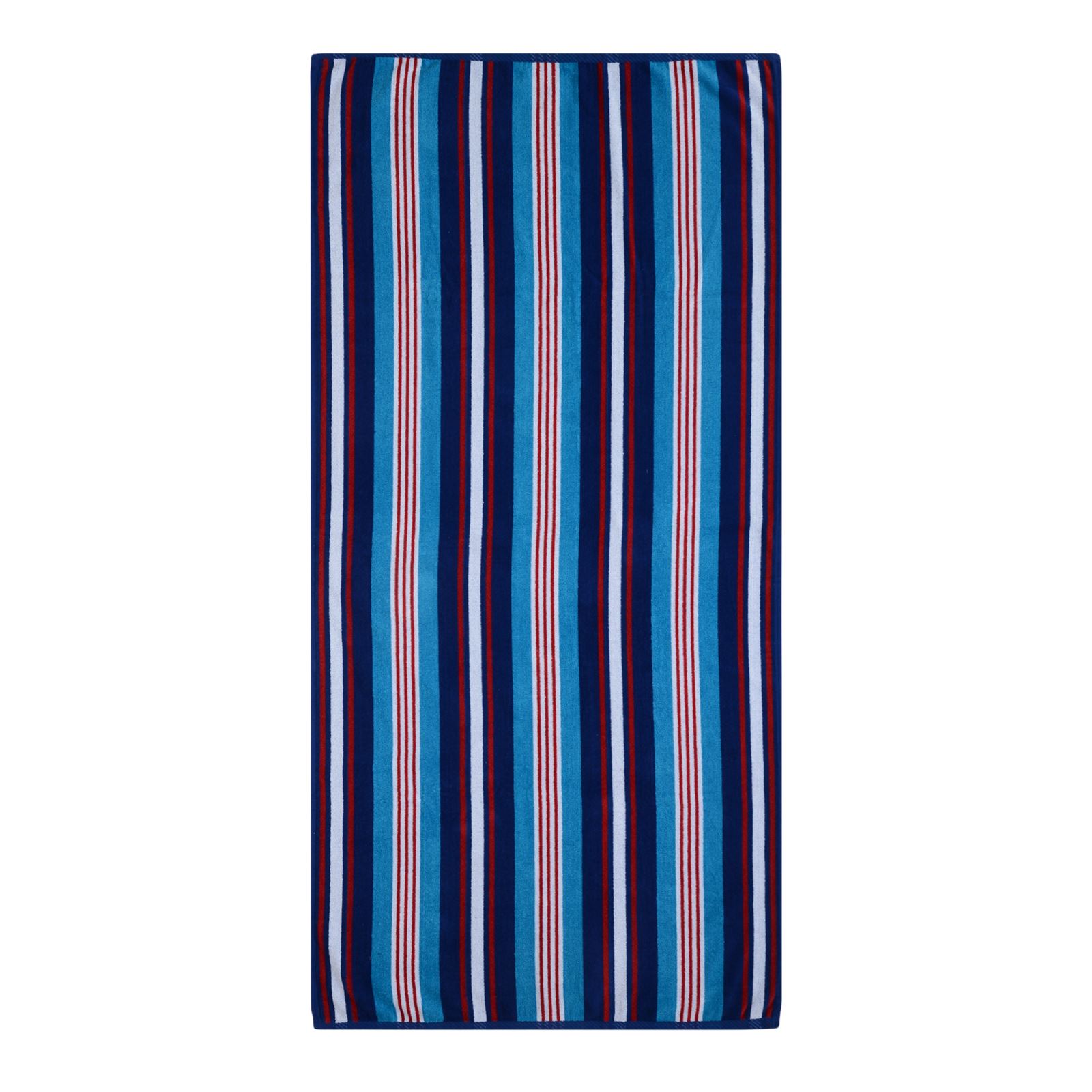 Large Velour Cotton Striped Beach Bath Towels 75x150cm Soft and Bright