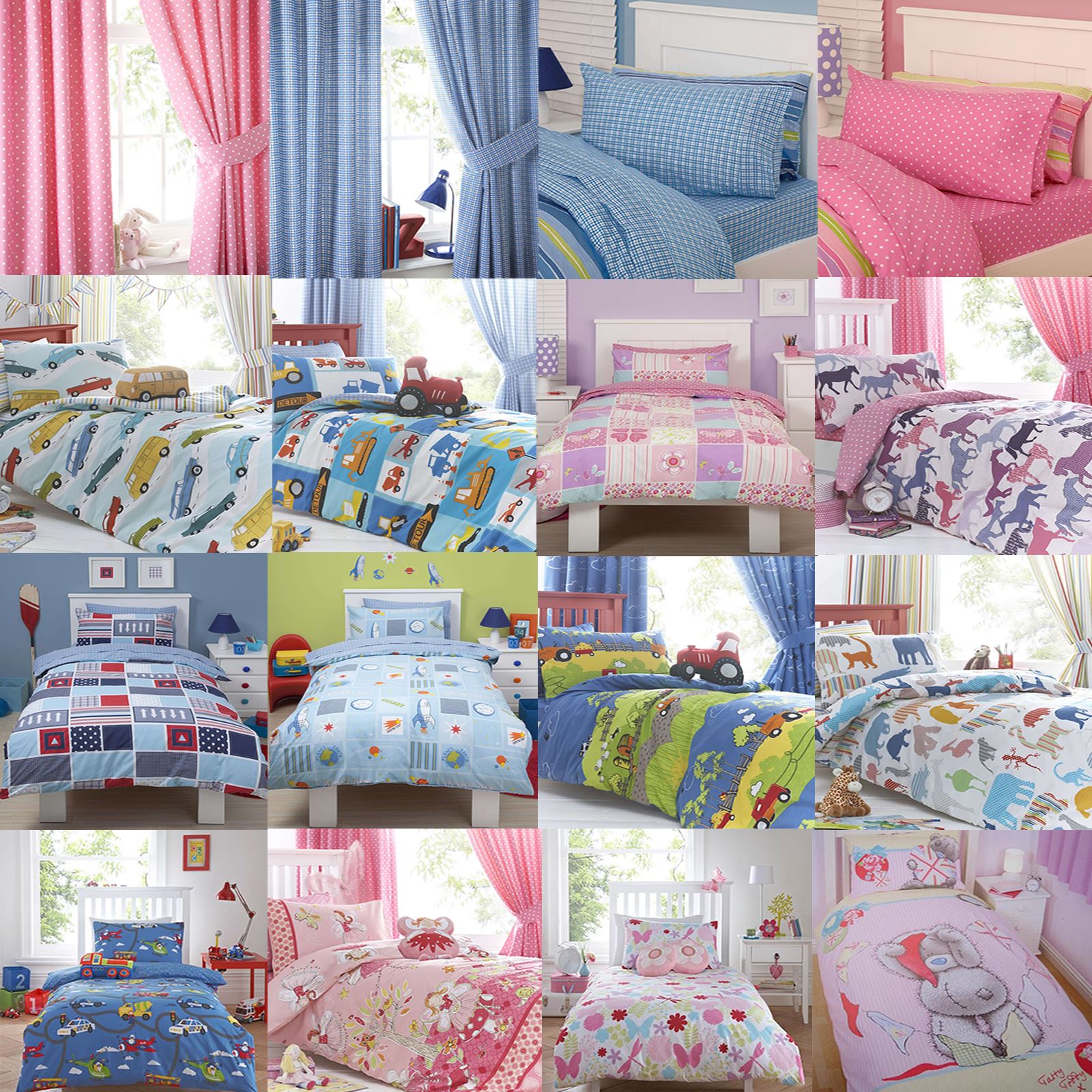 Boys or Girls Duvet Quilt Cover Sets Childrens Bedding Kids Single or
